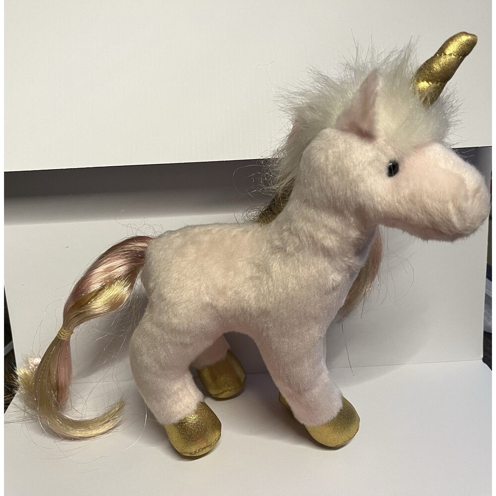 Douglas Plush Suki Pink & Gold Unicorn with Tags